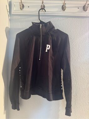 PINK Black Half-Zip Pullover